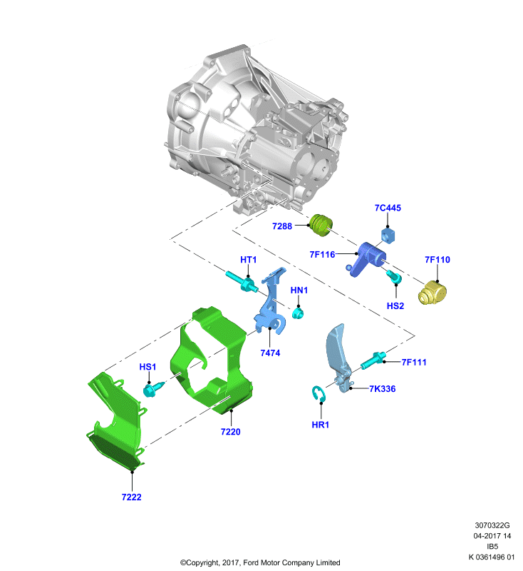 Наружные рычаги селектора & корпус, 5 Speed Manual Transaxle