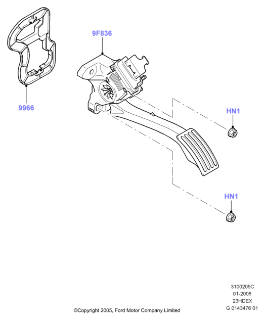 Орг.упр.акселератором/ТНВД, 2.3L I4 16v DOHC EFI