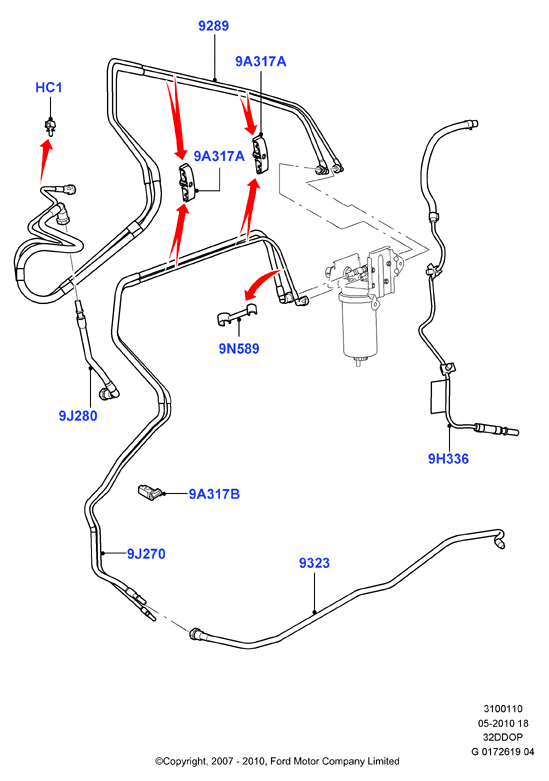 Топливные магистрали, 3.2 Duratorq Diesel