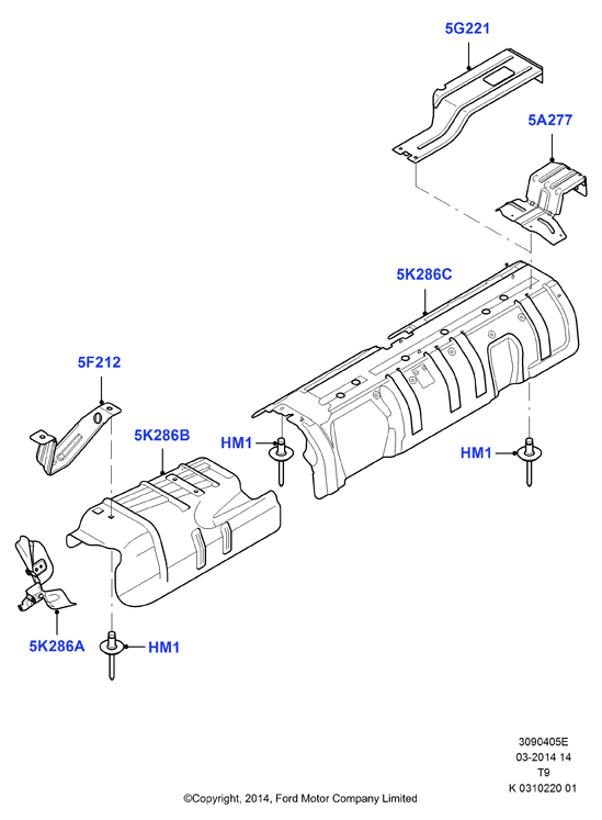 Теплозащитные экраны сист.выпуска, 2.2 Duratorq TC