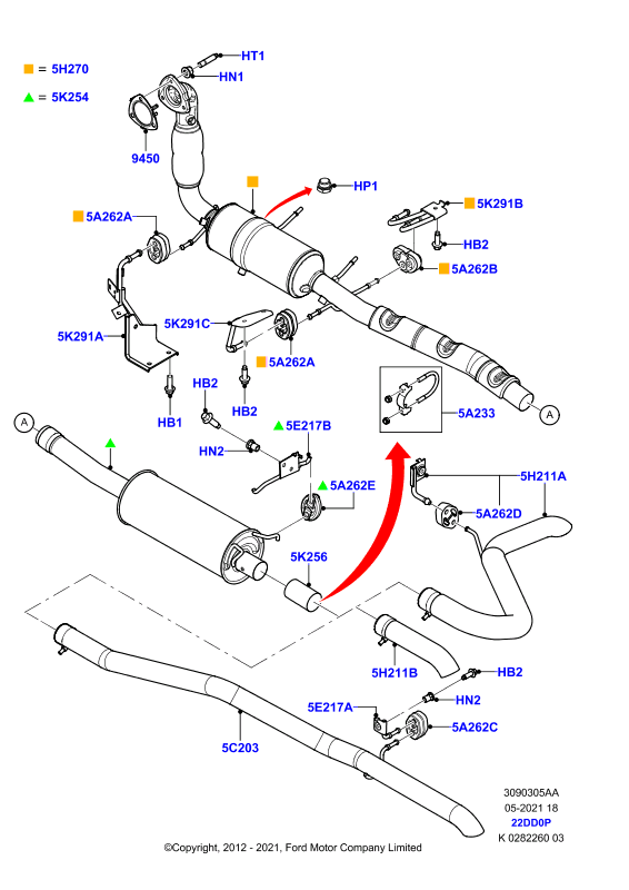 Система выпуска, 2.2 Duratorq TC