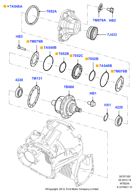 Элементы раздаточной коробки, 6 Speed Manual 4WD Trans