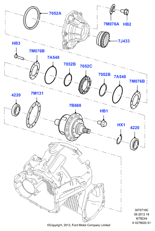 Элементы раздаточной коробки, 6 Speed Manual 4WD Trans