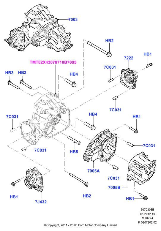 Мех. коробка передач и картер, 6 Speed Manual 4WD Trans