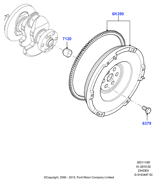 Маховик, 2.3L I4 16v DOHC EFI