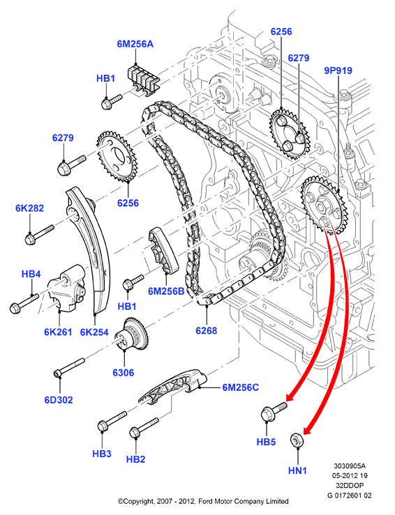 Газораспределительный механизм, 3.2 Duratorq Diesel