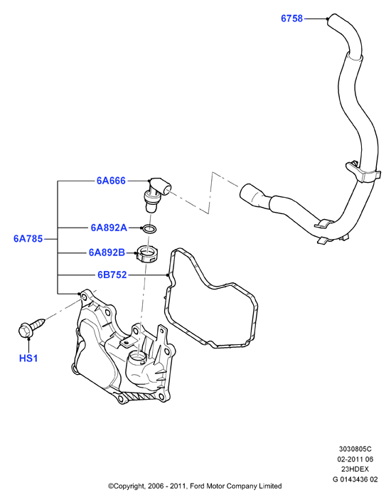 Сист.пониж.токс.выхл.-картер, 2.3L I4 16v DOHC EFI