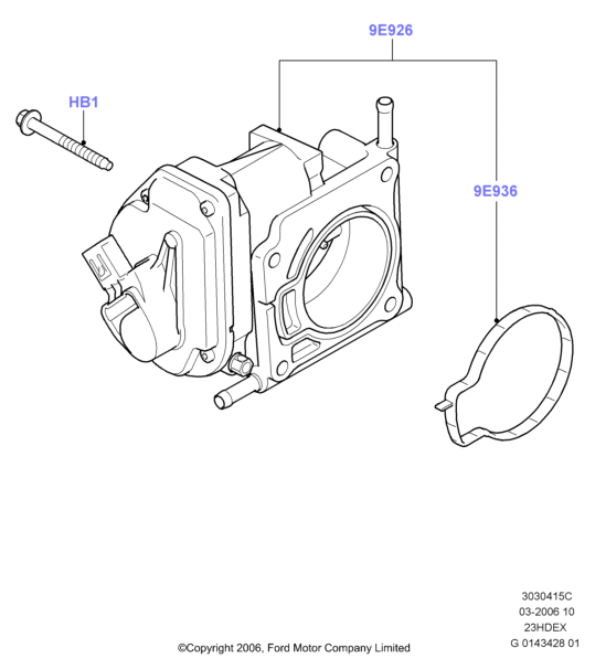 Корпус дроссельной заслонки, 2.3L I4 16v DOHC EFI