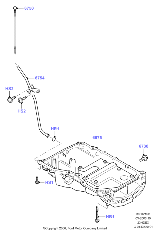 Масл. картер/указат. уровня масла, 2.3L I4 16v DOHC EFI
