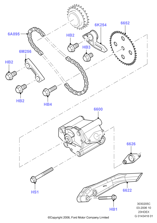 Масляный насос, 2.3L I4 16v DOHC EFI