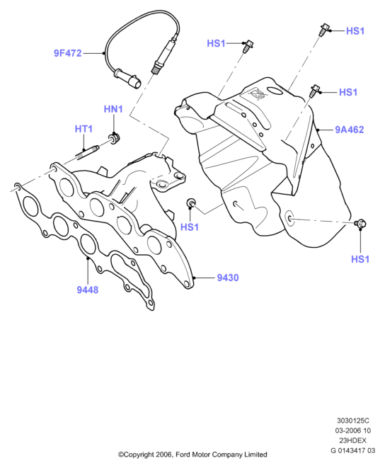 Выпускной коллектор, 2.3L I4 16v DOHC EFI