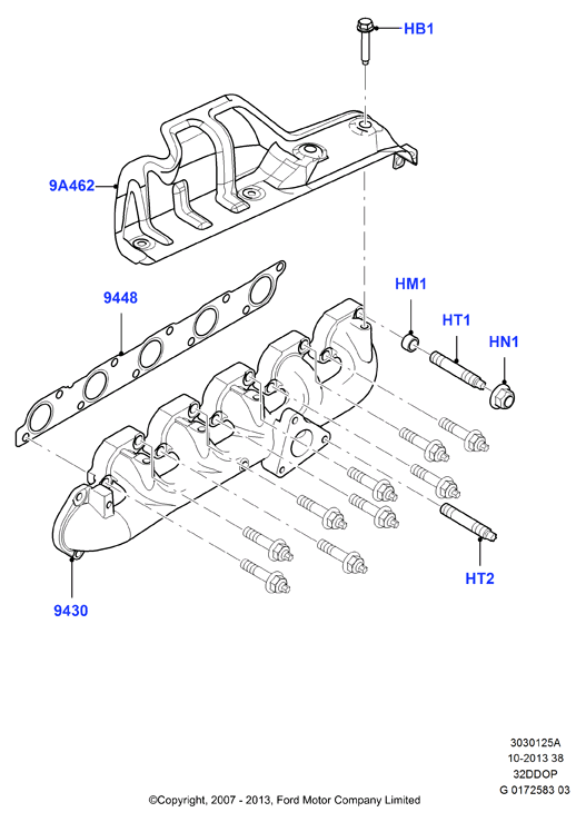 Выпускной коллектор, 3.2 Duratorq Diesel