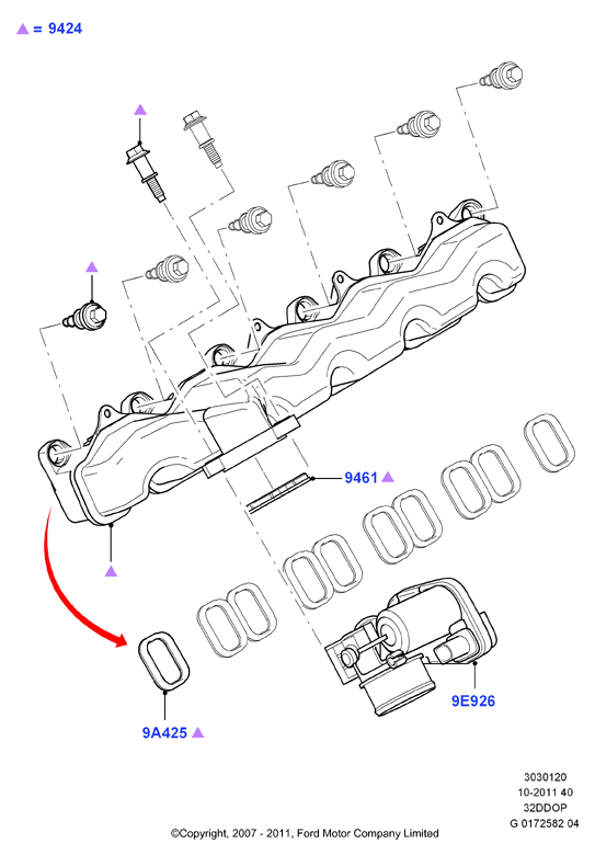 Впускной коллектор, 3.2 Duratorq Diesel