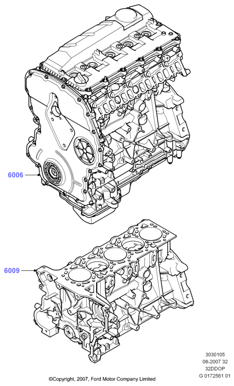 Сервисн.двиг.и неукомпл.блок цил., 3.2 Duratorq Diesel