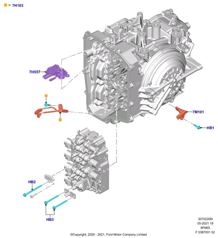 Модули и датчики коробки передач, 8 Speed Mid Range Auto Trans