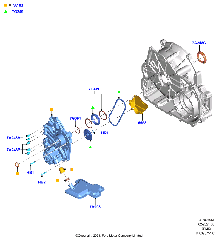 Насос коробки передач в сборе, 8 Speed Mid Range Auto Trans