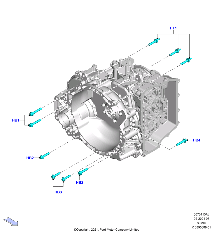 Внешние эл-ты коробки передач, 8 Speed Mid Range Auto Trans
