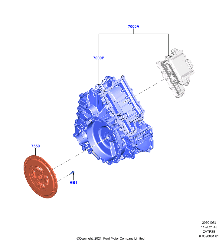 Коробка передач и привод спидометра, CVT Auto Trans Powersplit
