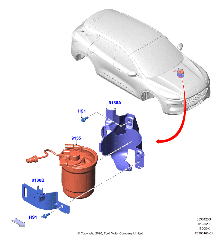 Топливный фильтр, 1.5L Duratorq-TDCi Neo