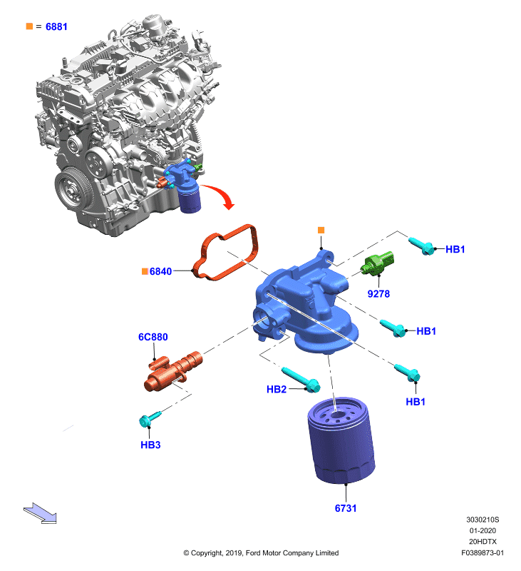 Масляный радиатор и фильтр, 2.0 DOHC 16В с турбокомпрессором