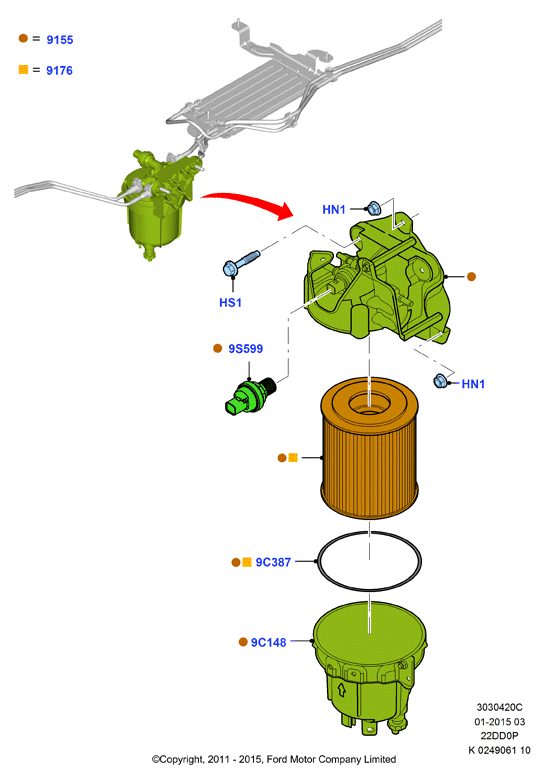 Топливный фильтр, 2.2 Duratorq TC