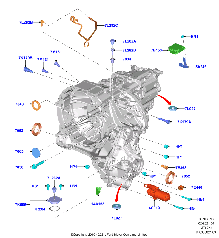 Внеш.эл-ты мех.кор.пер., 6 Speed Manual 4WD Trans