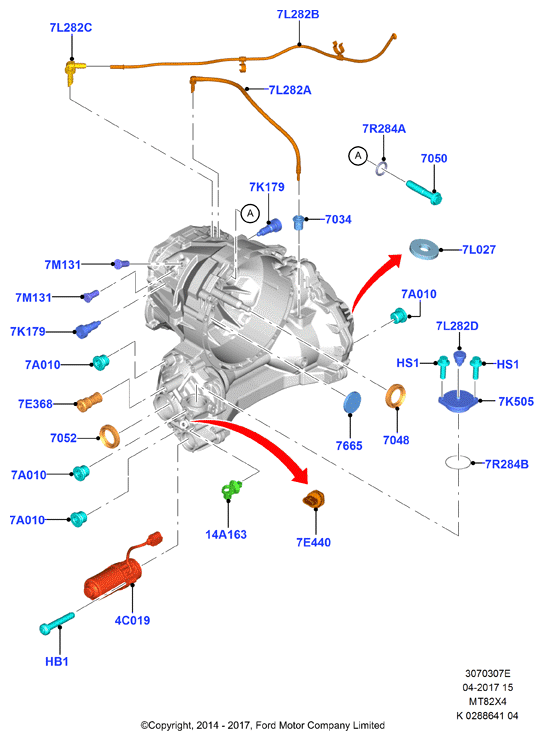 Внеш.эл-ты мех.кор.пер., 6 Speed Manual 4WD Trans