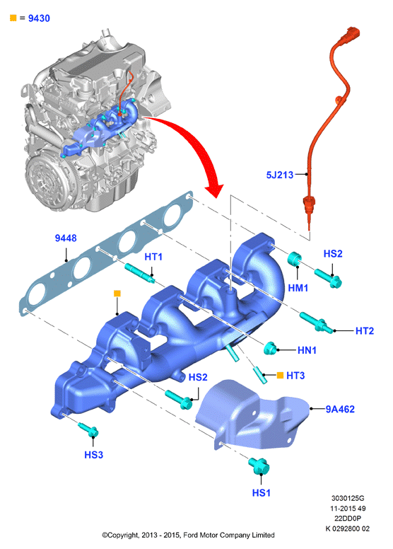 Выпускной коллектор, 2.2 Duratorq TC