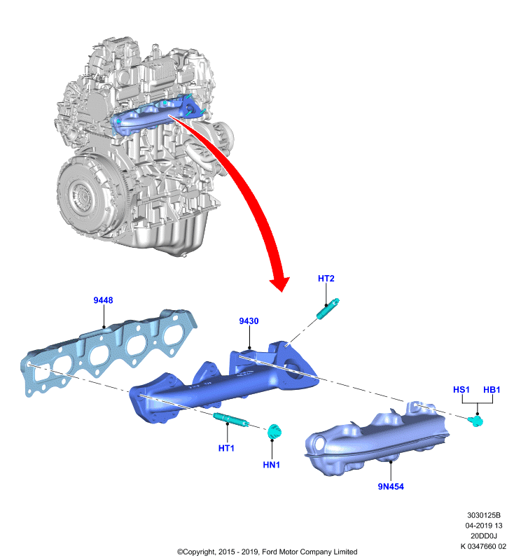 Выпускной коллектор, 2.0L Diesel Panther