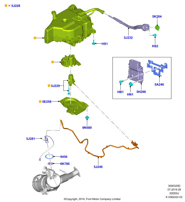 Бак для мочевины (DEF) и сопут. эл., 2.0L Diesel Panther