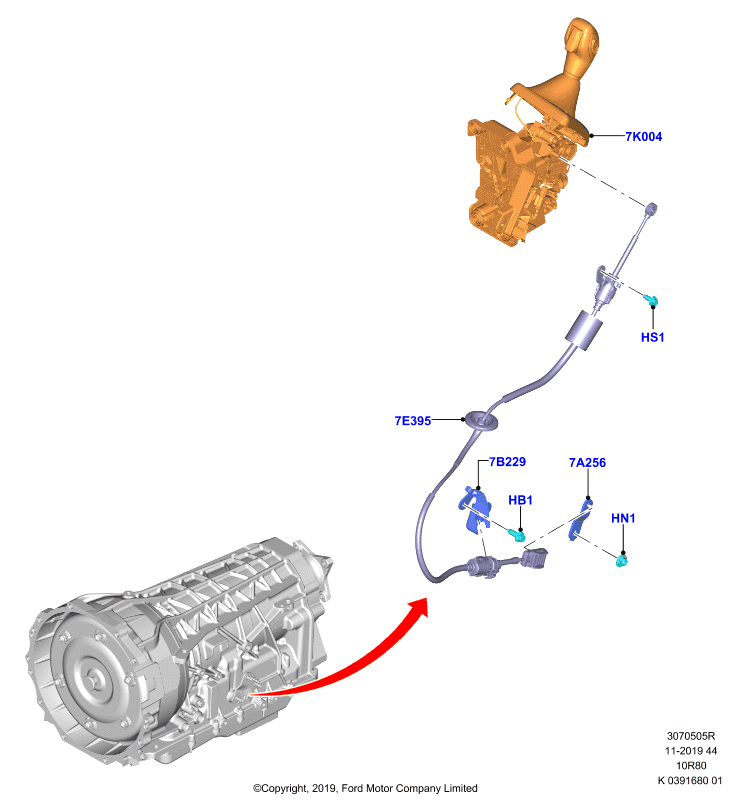 Перекл.пер.-Автомат.кор.пер., 10 Speed Auto Transmission