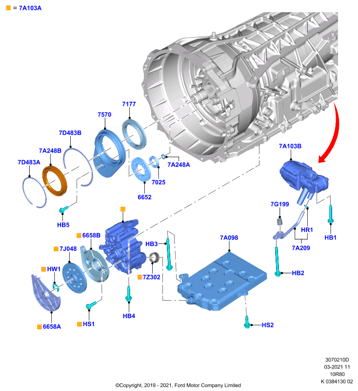 Насос коробки передач в сборе, 10 Speed Auto Transmission