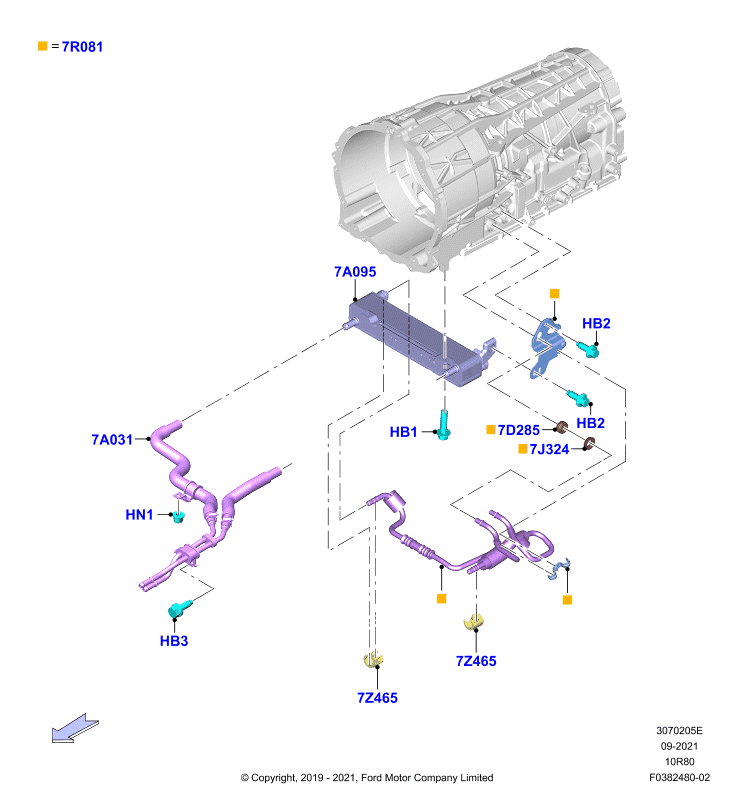 Системы охлаждения коробки передач, 10 Speed Auto Transmission