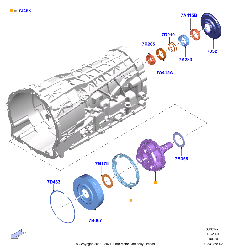 Вторичные валы, 10 Speed Auto Transmission