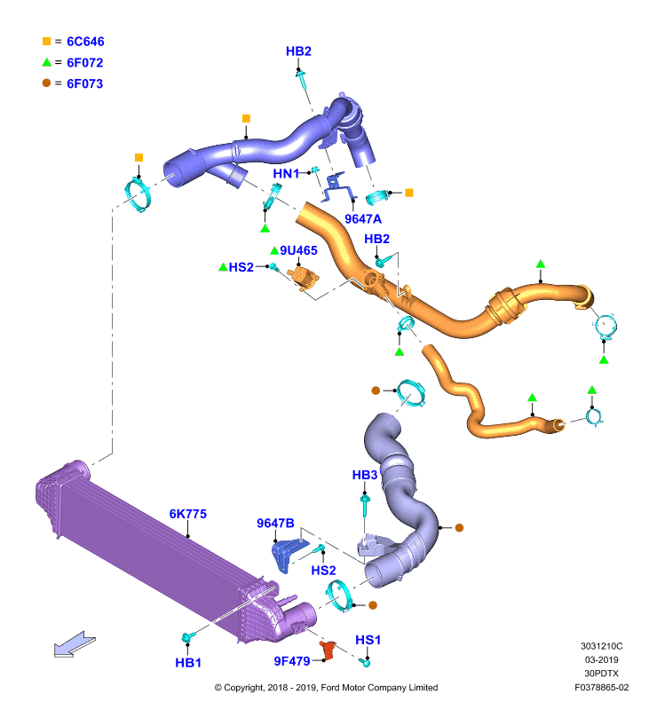 Пром.теплообм/воздуховоды и шланги, 3.0L GTDI TC V6