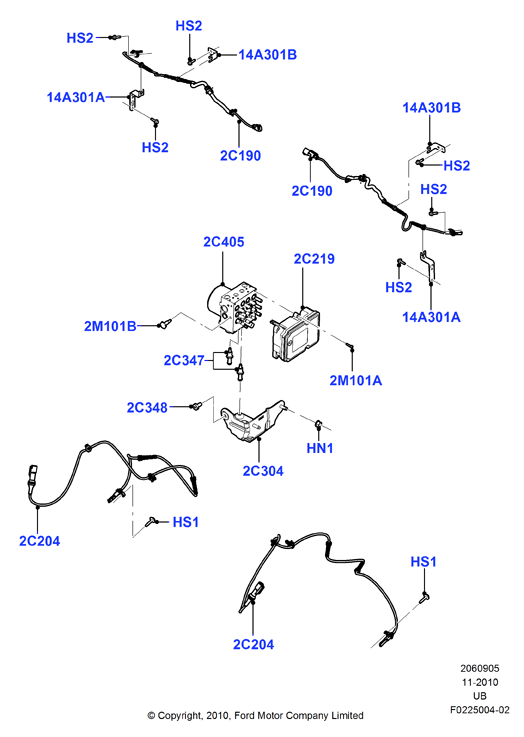 Схема установки 8A8Z 2C190-A