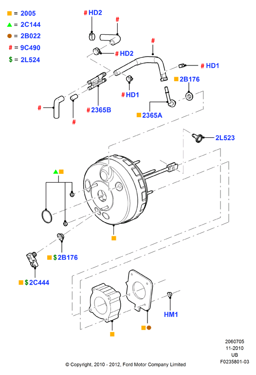 Схема установки BB5Z 2L524-A