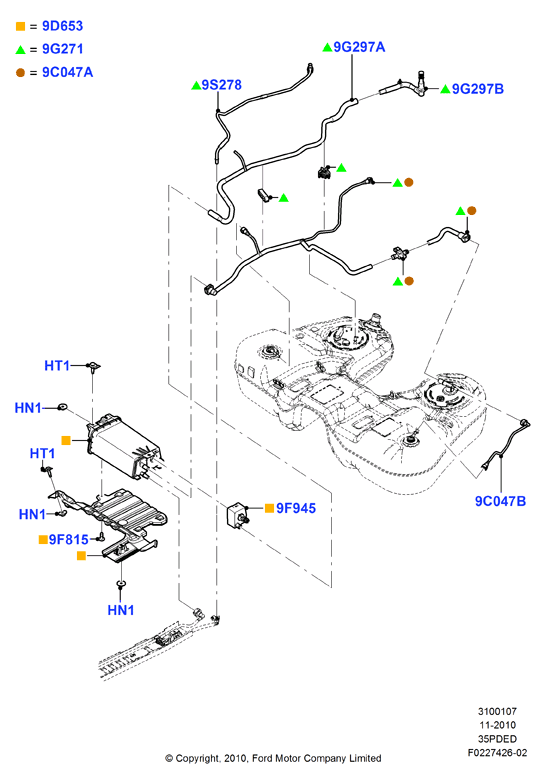 Система улавливания паров топлива, 3.5L DOHC VCT