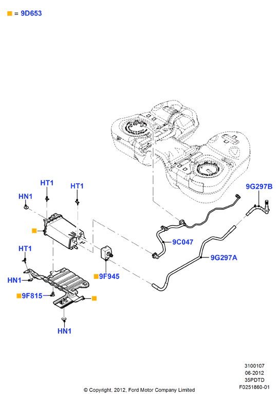 Система улавливания паров топлива, 3.5L DOHC Turbo