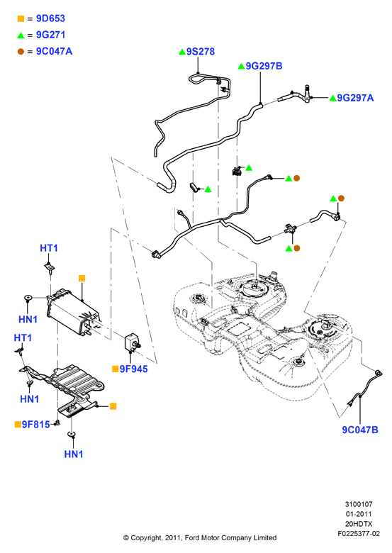 Система улавливания паров топлива, 2.0L DOHC 16v DI Valencia