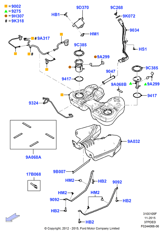 Топл. бак и сопутствующие эле., 3.7L DOHC 4v V6 EFI