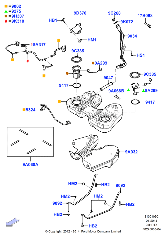 Топл. бак и сопутствующие эле., 2.0L DOHC 16v DI Valencia