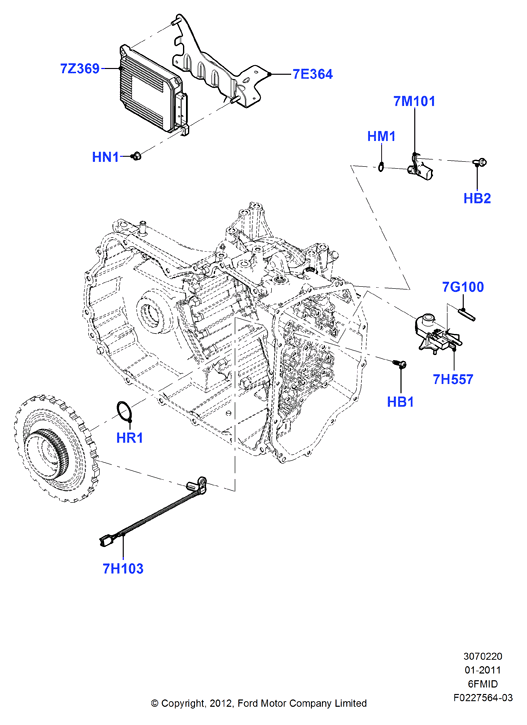 Модули и датчики коробки передач, 6F 6 Speed Mid Range Auto