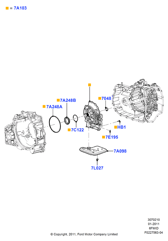 Насос коробки передач в сборе, 6F 6 Speed Mid Range Auto