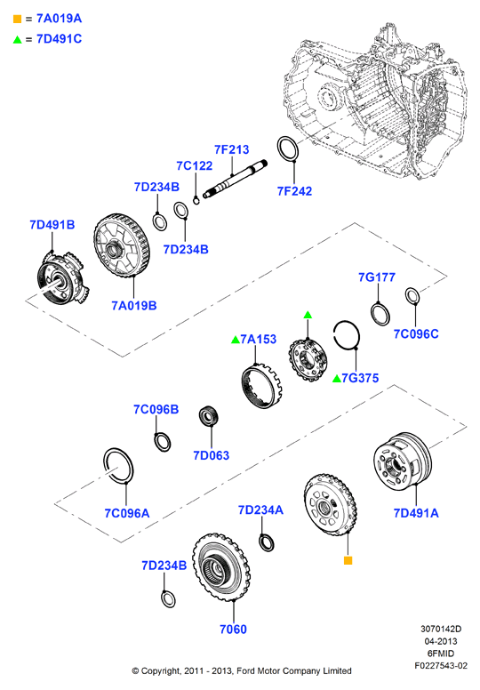 Ступени планетарной передачи, 6F 6 Speed Mid Range Auto