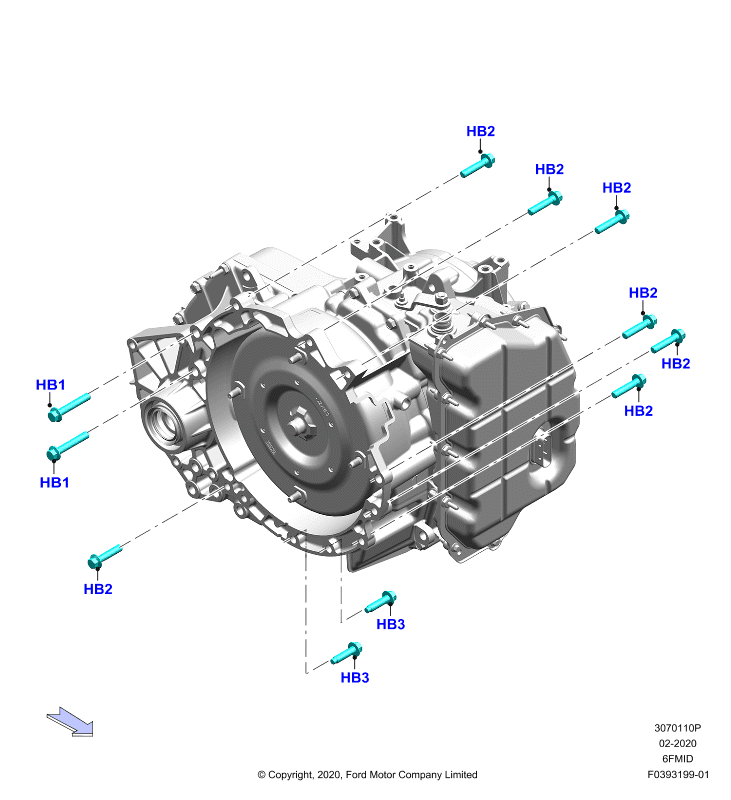 Внешние эл-ты коробки передач, 6F 6 Speed Mid Range Auto
