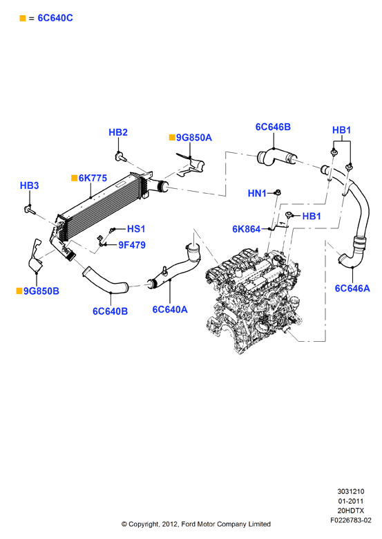 Пром.теплообм/воздуховоды и шланги, 2.0L DOHC 16v DI Valencia