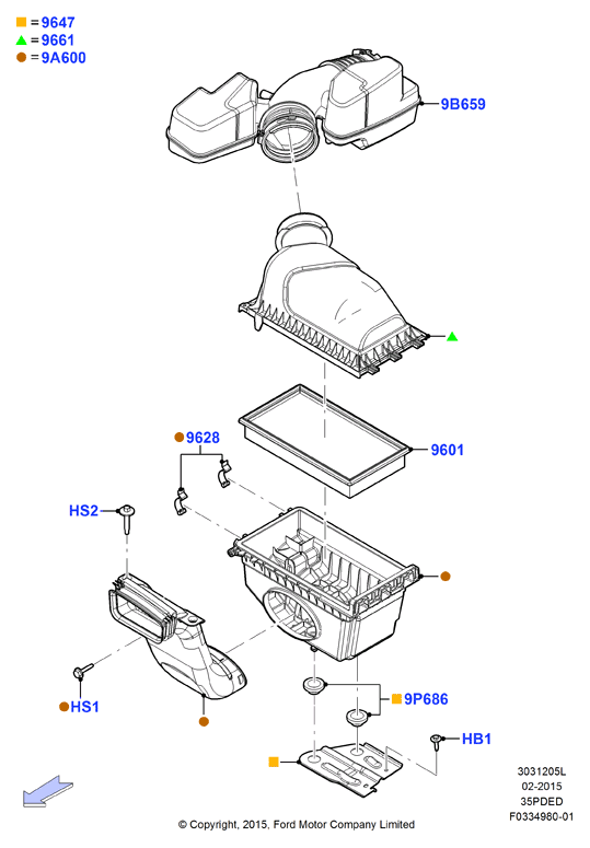 Воздушный фильтр, 3.5L DOHC VCT