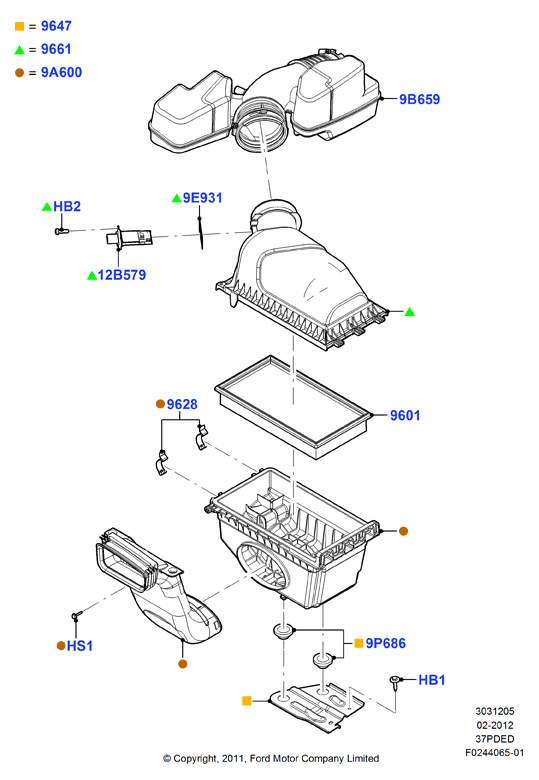 Воздушный фильтр, 3.7L DOHC 4v V6 EFI