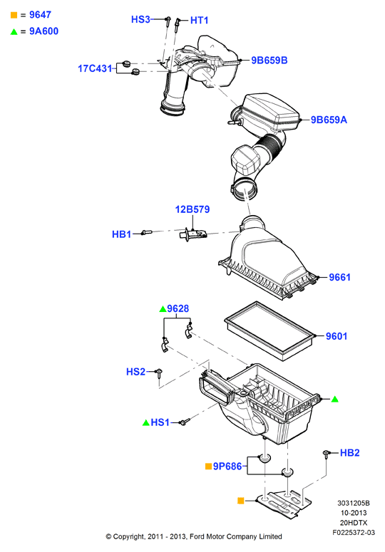 Воздушный фильтр, 2.0L DOHC 16v DI Valencia